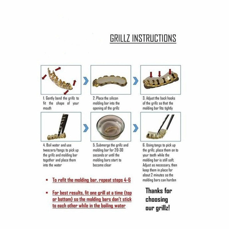 oh my god - New Unisex 18K Hip Hop Teeth Grill Set; Top Bottom Mouth Teeth Grills Fashion Removable Dental Grills Jewelry ROC