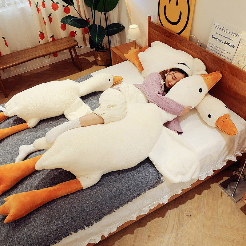 YYDS - Fashion Rabbit Fur Big White Goose Doll Plush Toy Duck Large Sleep Throw Pillow Boys and Girls Sleep with Baby Birthday Present