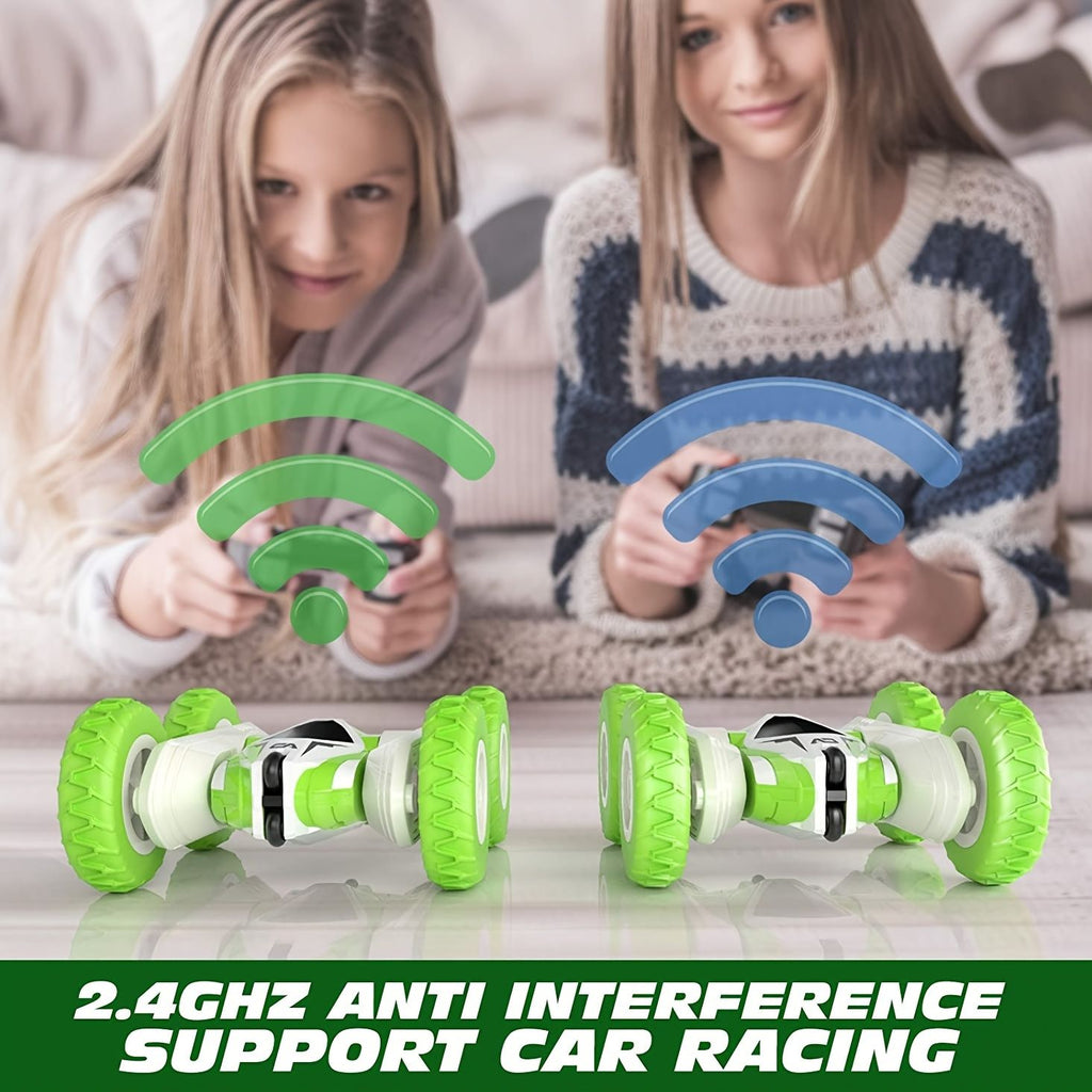 Department Store - Remote Control Flip Stunt Car(Green); 4WD 2.4Ghz Remote Control Toys; Double Sided Flips 360Â°Rotating RC Stunt Car; Toy For 5 6 7 8 Year Old Boys Girls