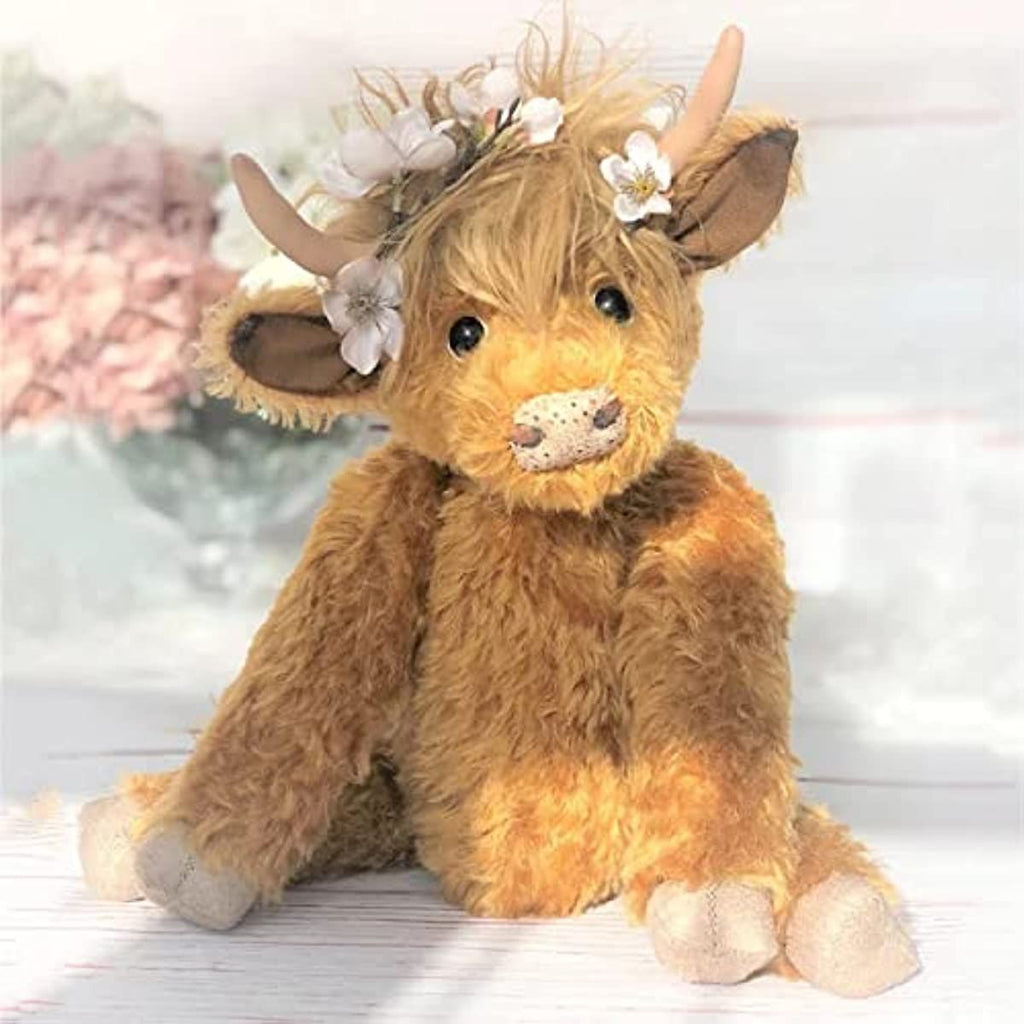Department Store - Zasekb Scottish Highland Cow Plush; Realistic Cow Stuffed Animals Soft Farm Plushie; Cuddly Highland Cow Accompany Plush Decorative Pillow Birthday Gifts for Boys Girls (Brown)