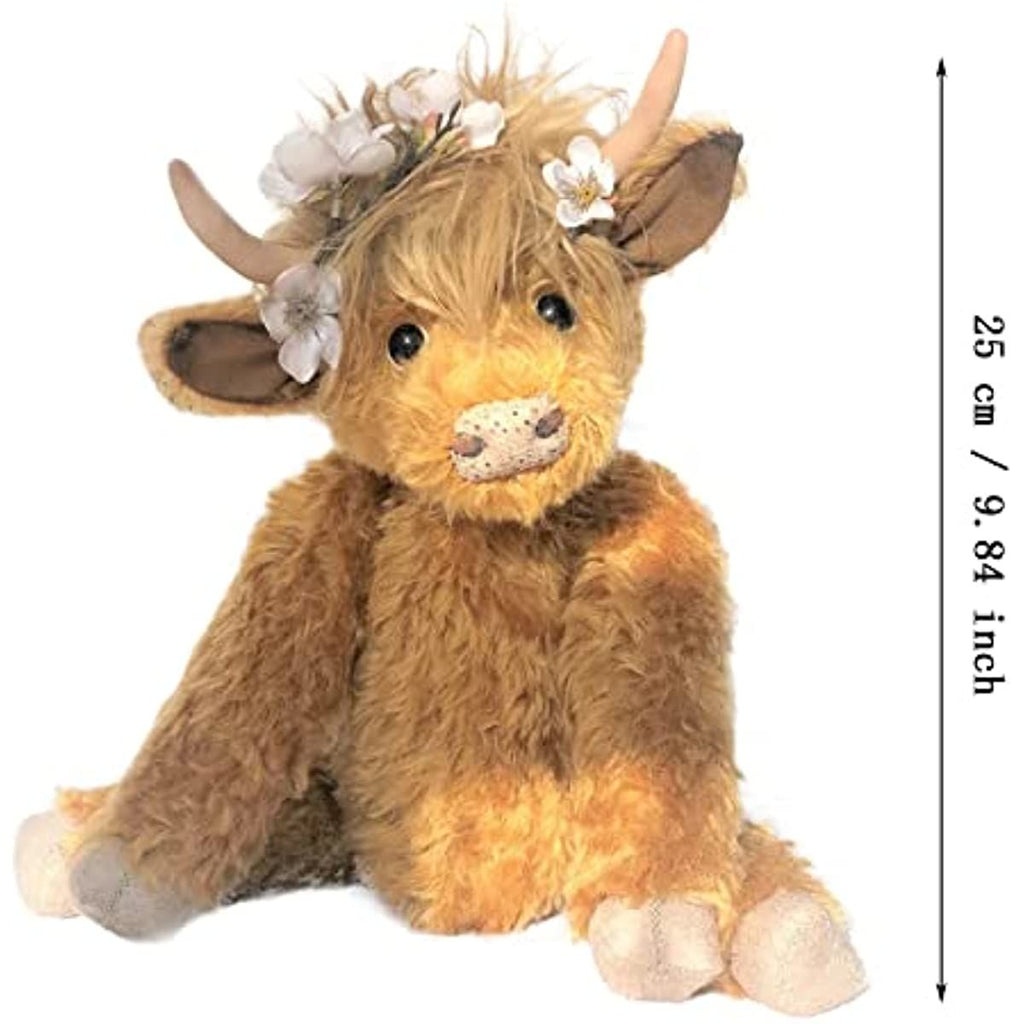 Department Store - Zasekb Scottish Highland Cow Plush; Realistic Cow Stuffed Animals Soft Farm Plushie; Cuddly Highland Cow Accompany Plush Decorative Pillow Birthday Gifts for Boys Girls (Brown)