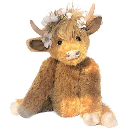Department Store - Zasekb Scottish Highland Cow Plush; Realistic Cow Stuffed Animals Soft Farm Plushie; Cuddly Highland Cow Accompany Plush Decorative Pillow Birthday Gifts for Boys Girls (Brown)