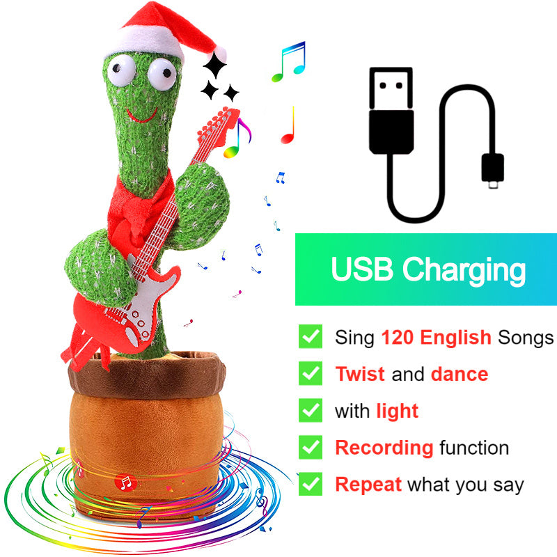 Department Store - Bluetooth Dancing Cactus Repeat Talking Toy 60/120 Songs Electronic Plush Toys Singing Recording Doll Early Education for Kids