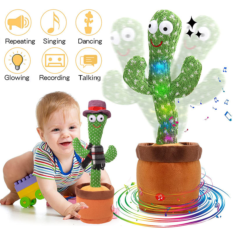 Department Store - Bluetooth Dancing Cactus Repeat Talking Toy 60/120 Songs Electronic Plush Toys Singing Recording Doll Early Education for Kids