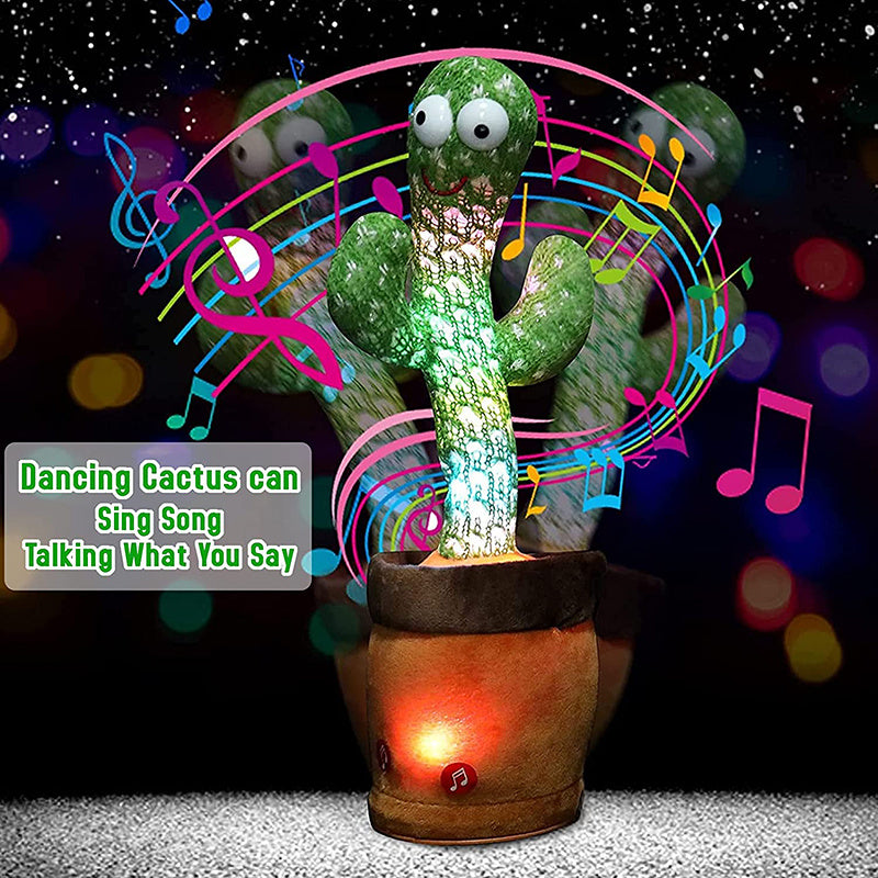 Department Store - Bluetooth Dancing Cactus Repeat Talking Toy 60/120 Songs Electronic Plush Toys Singing Recording Doll Early Education for Kids