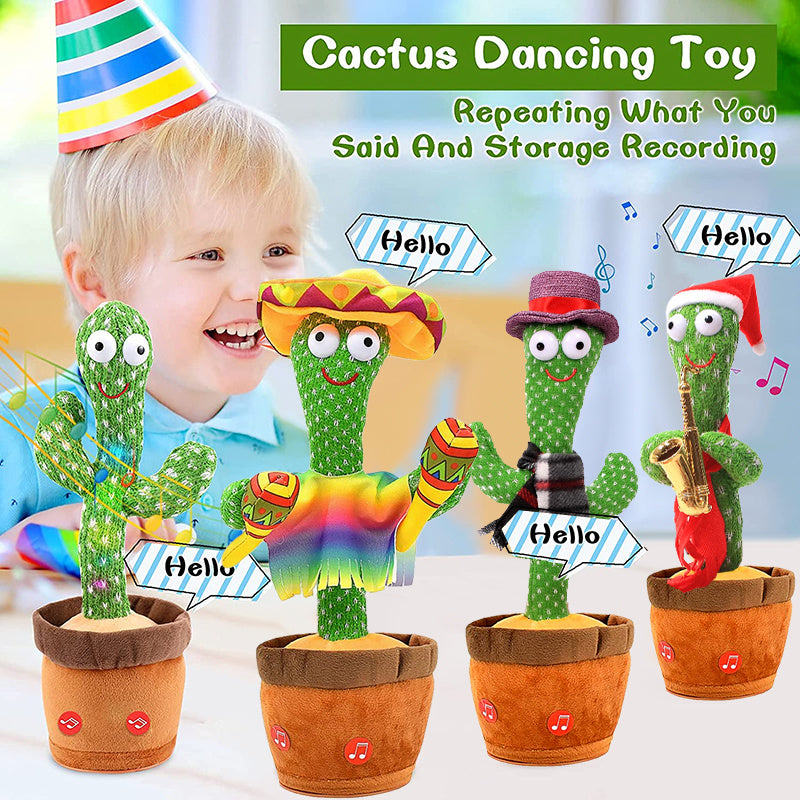 Department Store - Bluetooth Dancing Cactus Repeat Talking Toy 60/120 Songs Electronic Plush Toys Singing Recording Doll Early Education for Kids