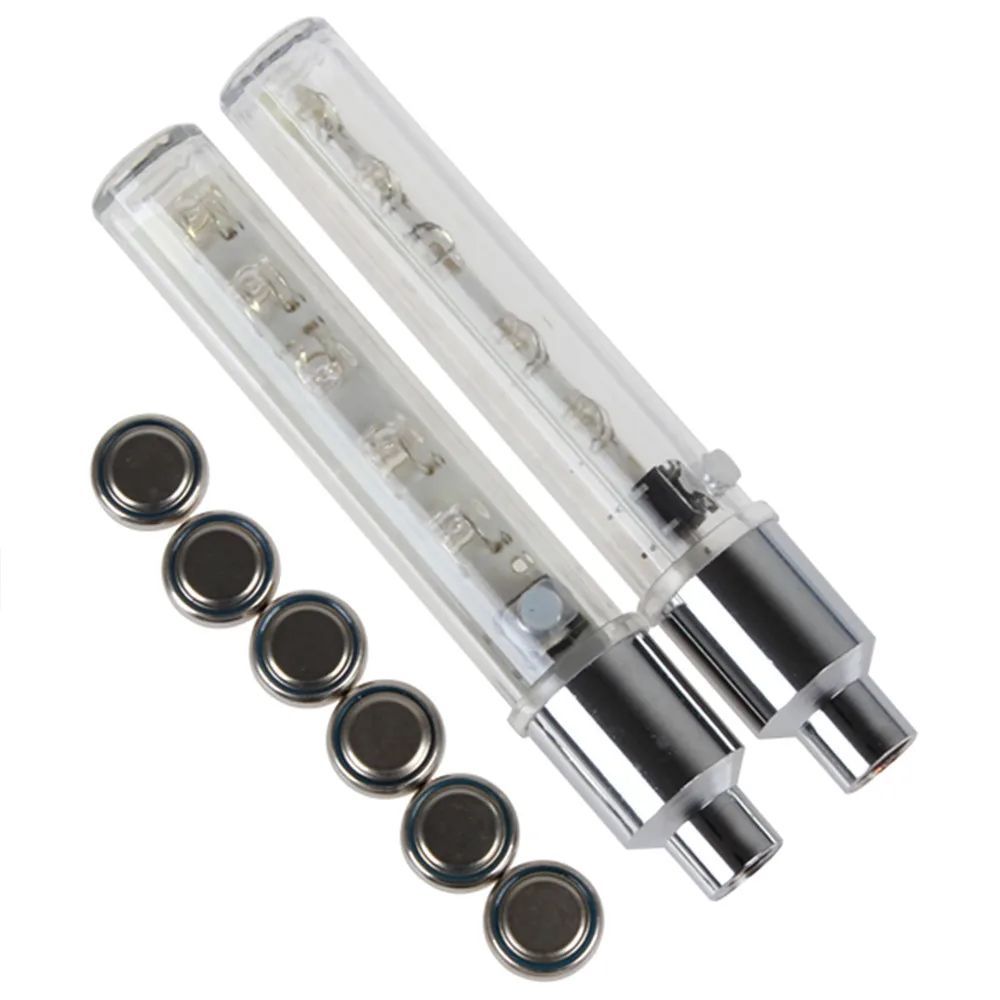 popmarket - Bike Wheel Lights Car Tire Valve Stems Caps Bicycle Motorcycle Waterproof Tyre Spoke Gleam Light Cool Reflector Accessories For Men Women Kids