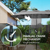 Outsunny Double-sided Patio Umbrella, 9.7' Outdoor Umbrella with Tilt and Crank, LED Solar Light and 12 Ribs, Gray