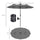 Outsunny Double-sided Patio Umbrella, 9.7' Outdoor Umbrella with Tilt and Crank, LED Solar Light and 12 Ribs, Gray