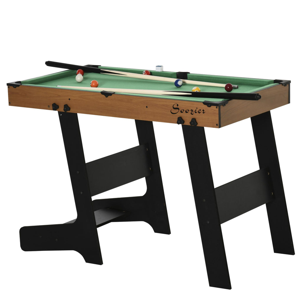 Soozier 38'' Foldable Billiards Tabletop Game, Complete Pool Table Set for Family Fun, Includes Balls, Cues, Chalk, Brush, for Game Room