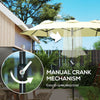 Outsunny Double-sided Patio Umbrella, 9.7' Outdoor Umbrella with Tilt and Crank, LED Solar Light and 12 Ribs, Cream White