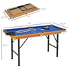 Soozier 55'' Portable Folding Billiards Table Game Pool Table for Kids Adults With Cues, Ball, Rack, Brush, Chalk