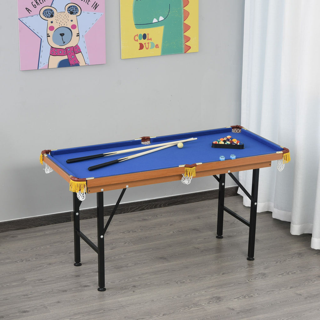 Soozier 55'' Portable Folding Billiards Table Game Pool Table for Kids Adults With Cues, Ball, Rack, Brush, Chalk