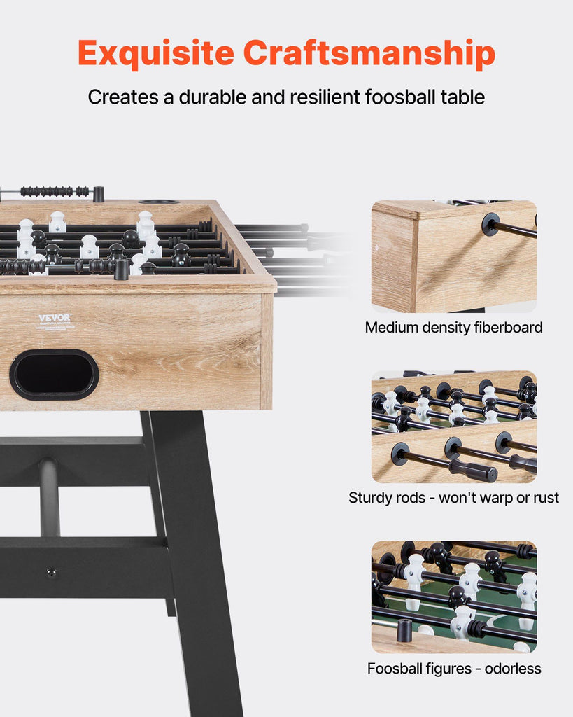 VEVOR - 55 inch Foosball Soccer Game Table Standard Size Indoor Table for Home Game Room