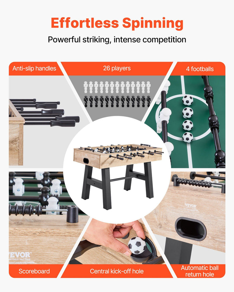 VEVOR - 55 inch Foosball Soccer Game Table Standard Size Indoor Table for Home Game Room
