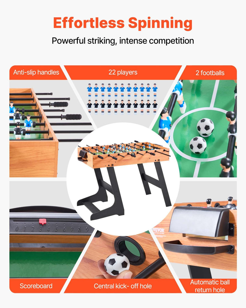 VEVOR - 42 inch Folding Foosball Soccer Game Table Standard Size Indoor Table for Home