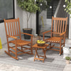 Outsunny Teak Outdoor Leisure Set: Rocking Chairs with Side Table for Breezy Moments