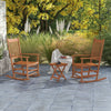 Outsunny Teak Outdoor Leisure Set: Rocking Chairs with Side Table for Breezy Moments