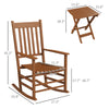 Outsunny Teak Outdoor Leisure Set: Rocking Chairs with Side Table for Breezy Moments