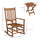 Outsunny Teak Outdoor Leisure Set: Rocking Chairs with Side Table for Breezy Moments