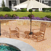 Outsunny Teak Outdoor Leisure Set: Rocking Chairs with Side Table for Breezy Moments