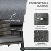 Outsunny 4-Piece Patio Sofa Set Outdoor Wicker Patio Conversation Sets with Removable Cushion and Coffee Table for Balcony, Backyard Black and Grey