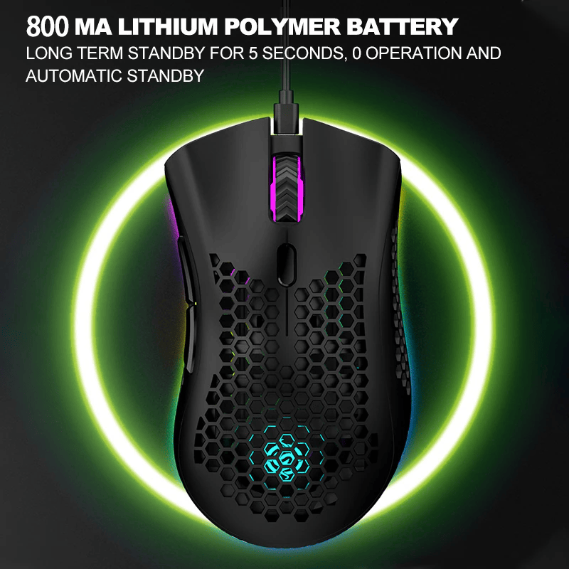 The Perfect Part - Wireless Mouse Gaming Rechargeable Optical Mouse Cordless 7 Color LED Backlit PC