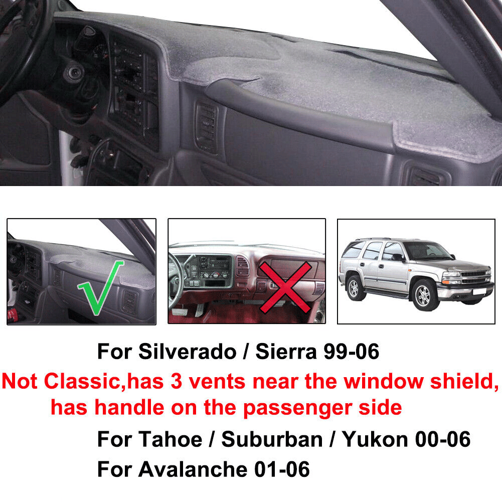 The Perfect Part - Car Dash Cover Mat Dashboard Pad for Chevy Silverado 1500 2500 Tahoe 2001-2006