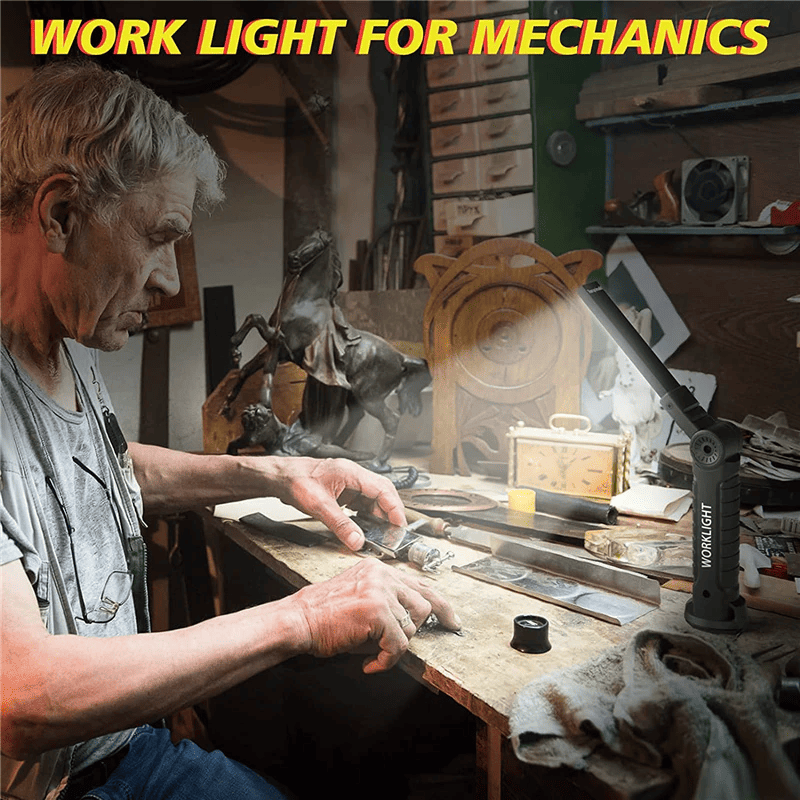 The Perfect Part - Rechargeable LED COB Work Light Mechanic Flashlight Lamp Magnetic Base Bright