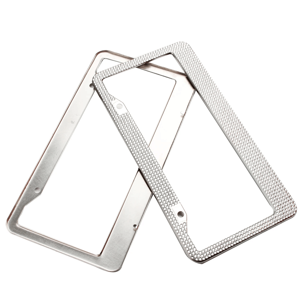 The Perfect Part - 2PCS Bling License Plate Frame Glitter Crystal Sparkling Rhinestone Diamond Caps