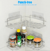 The Perfect Part - Shower Caddy Shelf Bathroom Corner Bath Storage Holder Organizer Triangular Rack