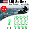 The Perfect Part - 10/40 PC LED Night Fishing Bite Bait Alarm 2 Bells Light Rod Tip Clip Alert Ring