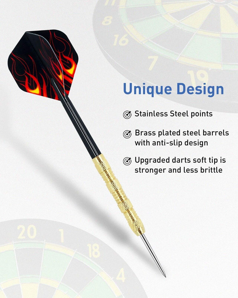 The Perfect Part - 5 Sets (15Pcs) Steel Tip Professional Darts Set Darts Slim Barrel Dart Flights