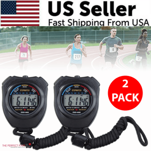 The Perfect Part - 2PCS SET Digital Stopwatch Sports Counter Chronograph Date Timer Odometer Watch