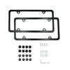 The Perfect Part - 2x High Quality Stainless Steel Metal License Plate Frame Tag Cover Black New US