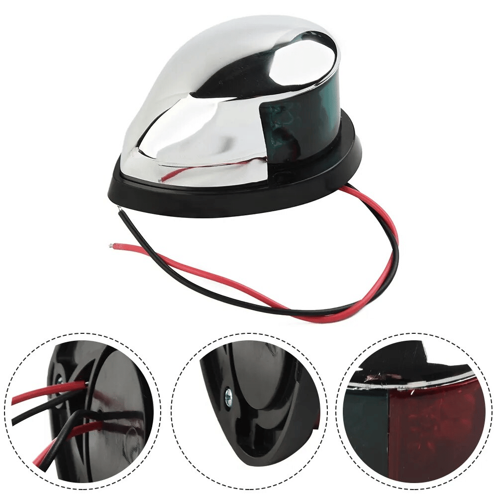 The Perfect Part - Waterproof Boat Navigation Light LED Bow Marine Front Pontoon Lamp Red Green 12V