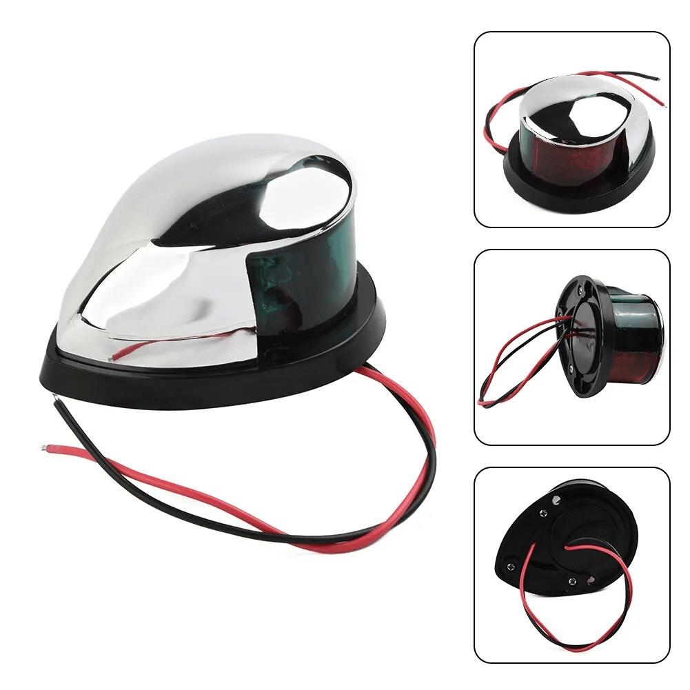 The Perfect Part - Waterproof Boat Navigation Light LED Bow Marine Front Pontoon Lamp Red Green 12V