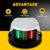 The Perfect Part - Waterproof Boat Navigation Light LED Bow Marine Front Pontoon Lamp Red Green 12V
