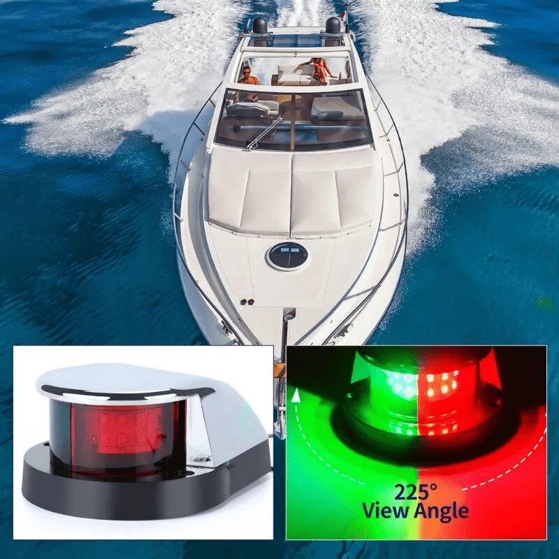 The Perfect Part - Waterproof Boat Navigation Light LED Bow Marine Front Pontoon Lamp Red Green 12V