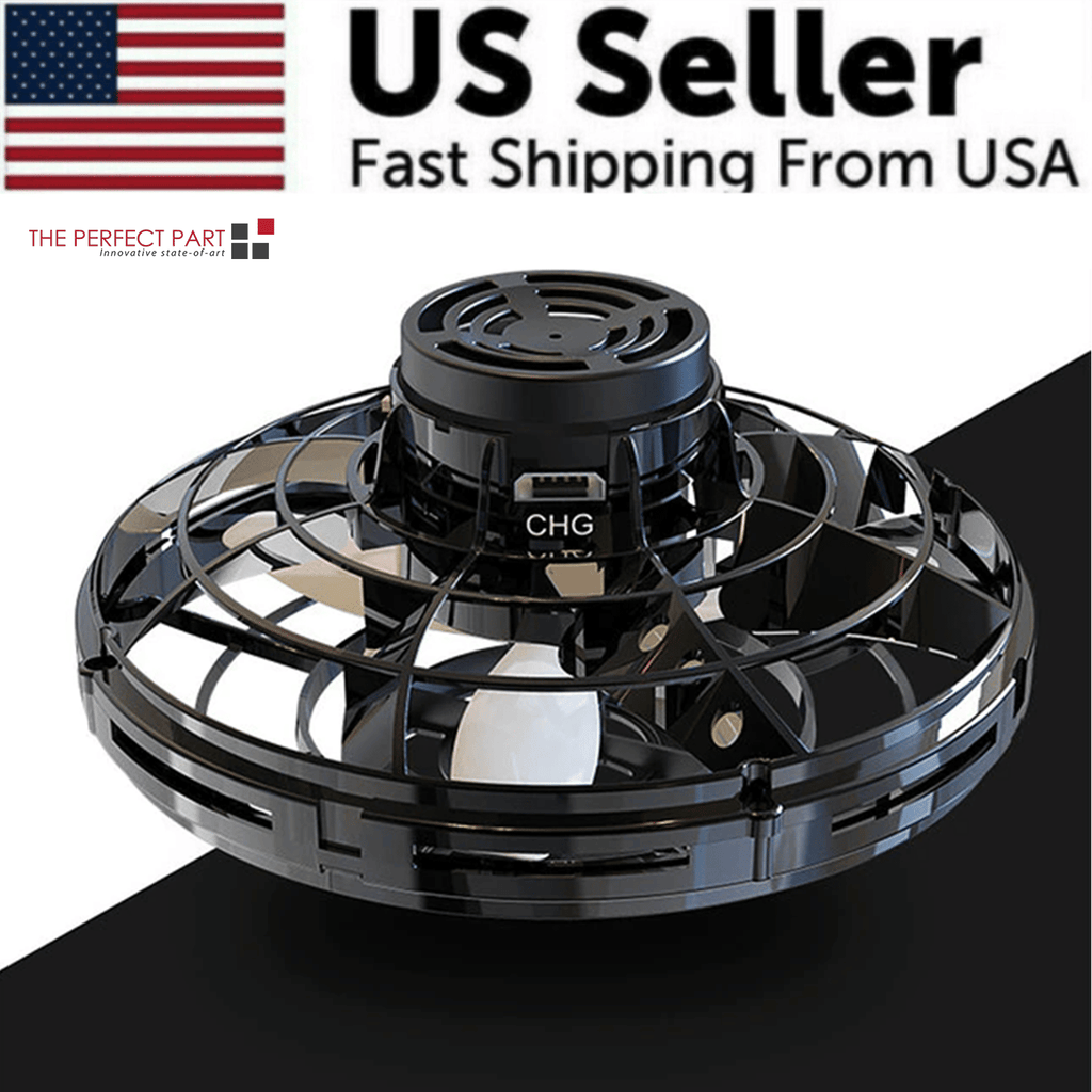 The Perfect Part - Flying Fidget Spinner Drone Ball UFO Stress Focus Hand Fun Toy LED Kids & Adults