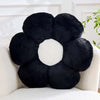 Bright Living - Black Flower Pillow, Cute Decorative Flower Shaped Throw Pillow with Faux Rabbit Fur, 14.9'' Soft Daisy Plush Floor Cushion Aesthetic Room Decor for Bed Sofa Couch