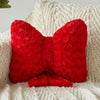 Bright Living - Bow Pillow, Decorative Bow Pillows with Soft Plush for Couch Bed, Bow Shaped Throw Pillow Room Decor for Bedroom, Bow Decorative Pillow for Living Room (Red, Large-16 Inches)