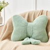 Bright Living - Sage Green Bow Pillow,16'' Bow Decorative Pillows with Faux Rabbit Fur,Soft Bow Throw Pillows Aesthetic Bow Shaped Pillow for Bed Sofa Couch Home Decor