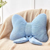 Bright Living - Dusty Blue Bow Pillow,16'' Bow Decorative Pillows with Faux Rabbit Fur,Soft Bow Throw Pillows Aesthetic Bow Shaped Pillow for Bed Sofa Couch Home Decor