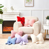 Bright Living - Dusty Blue Bow Pillow,12'' Bow Decorative Pillows with Faux Rabbit Fur,Soft Bow Throw Pillows Aesthetic Bow Shaped Pillow for Bed Sofa Couch Home Decor
