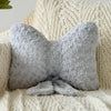 Bright Living - Bow Pillow, Decorative Bow Pillows with Soft Plush for Couch Bed, Bow Shaped Throw Pillow Room Decor for Bedroom, Bow Decorative Pillow for Living Room (Grey, Small-12 Inches)