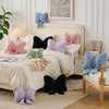 Bright Living - Bow Pillow Decorative Pillows Aesthetic Home Decor Soft Seat Cushions Cute Throw Pillow for Couch Bow Room Decor Black 12 * 9inch