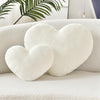 Bright Living - Throw Pillows Heart Pillow Cute Fuzzy Pillows for Bed Livingroom Home Decor Cushion Decorative Aesthetic Preppy Pillows White,Small 13''x10''
