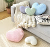 Bright Living - Heart Pillow Cute Fuzzy Pillows Throw Pillows for Bed Livingroom Home Decor Cushion Decorative Aesthetic Preppy Pillows Green,Small 13''x10''