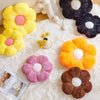 Bright Living - Flower Pillow Cute Decorative Throw Pillow with Faux Rabbit Fur Soft Daisy Plush Floor Cushion Aesthetic Flower Shaped Pillow Home Decor for Bed Sofa Couch (Yellow 14.9 Inch)